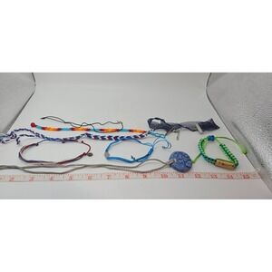 Pura Vida Panama Boho Jewelry Lot Beaded Bracelets Mesh Choker Hamsa Ceramic Sun